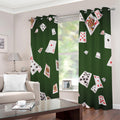 Flying Poker Cards Print Extra Wide Grommet Curtains