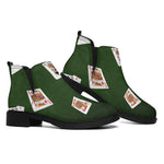 Flying Poker Cards Print Flat Ankle Boots