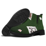 Flying Poker Cards Print Flat Ankle Boots