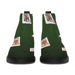 Flying Poker Cards Print Flat Ankle Boots