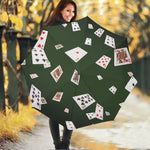 Flying Poker Cards Print Foldable Umbrella