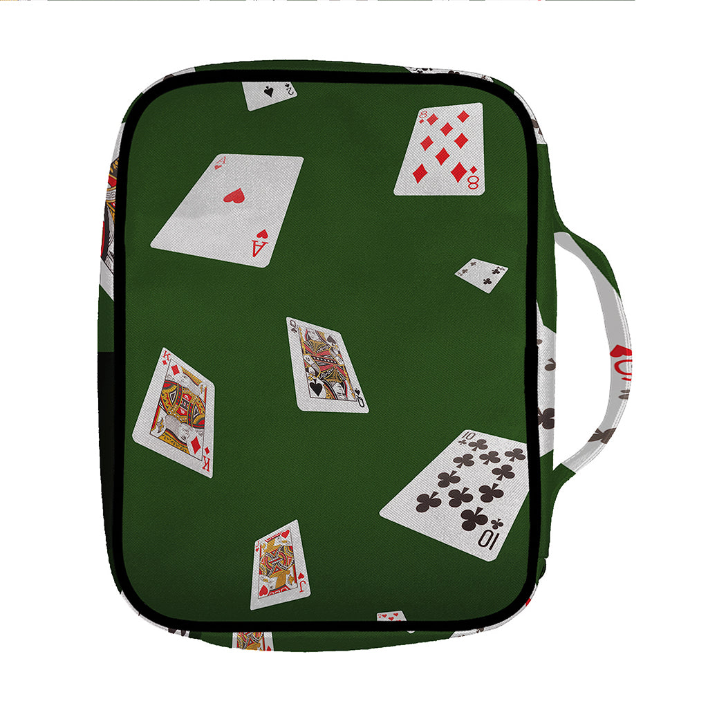 Flying Poker Cards Print Front Pocket Bible Bag