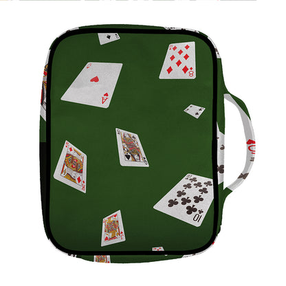 Flying Poker Cards Print Front Pocket Bible Bag