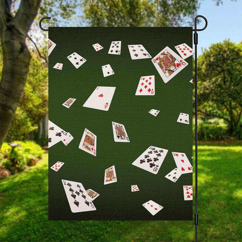 Flying Poker Cards Print Garden Flag