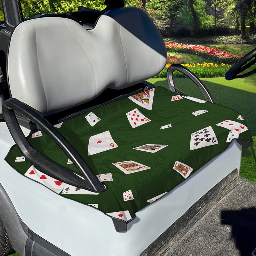 Flying Poker Cards Print Golf Cart Seat Cover