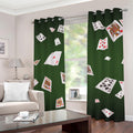 Flying Poker Cards Print Grommet Curtains
