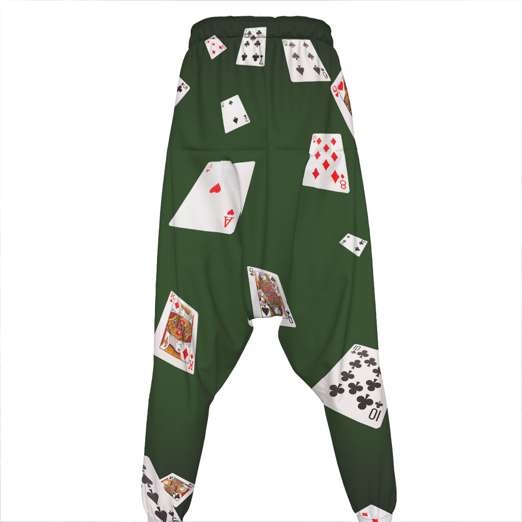 Flying Poker Cards Print Hammer Pants