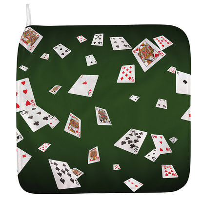Flying Poker Cards Print Hand Towel
