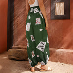 Flying Poker Cards Print Harem Pants