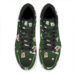 Flying Poker Cards Print High Top Leather Sneakers