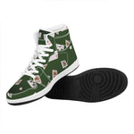 Flying Poker Cards Print High Top Leather Sneakers