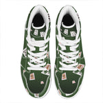 Flying Poker Cards Print High Top Leather Sneakers