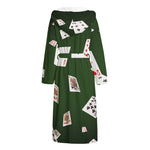 Flying Poker Cards Print Hooded Bathrobe