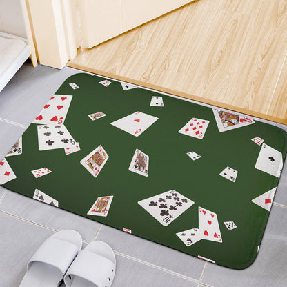 Flying Poker Cards Print Indoor Door Mat