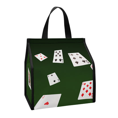 Flying Poker Cards Print Insulated Lunch Tote