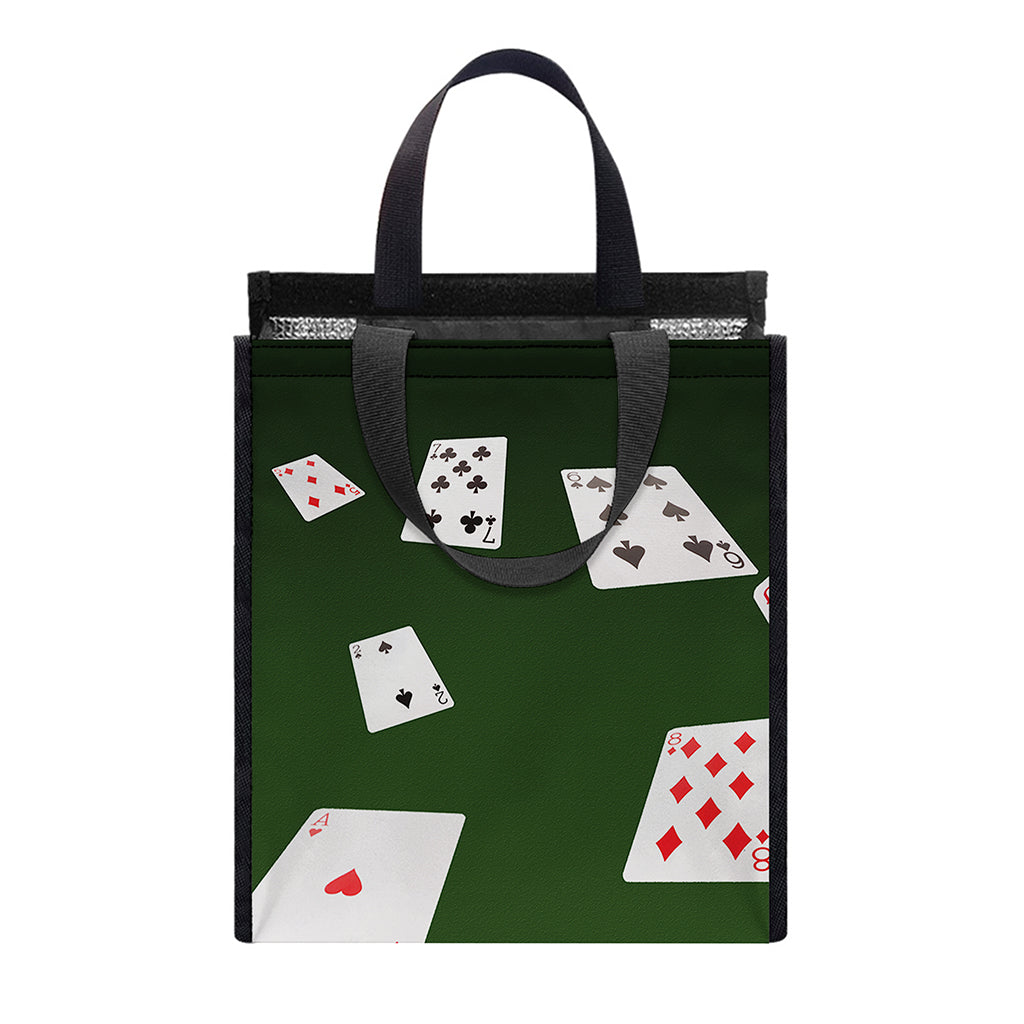 Flying Poker Cards Print Insulated Lunch Tote