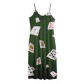 Flying Poker Cards Print Jersey Midi Cami Dress