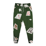 Flying Poker Cards Print Jogger Pants