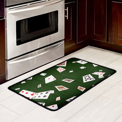Flying Poker Cards Print Kitchen Mat