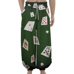 Flying Poker Cards Print Lantern Pants
