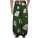 Flying Poker Cards Print Lantern Pants