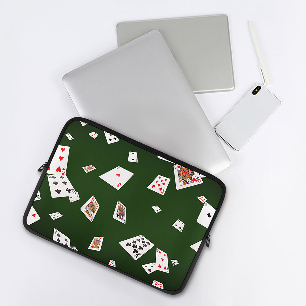 Flying Poker Cards Print Laptop Sleeve
