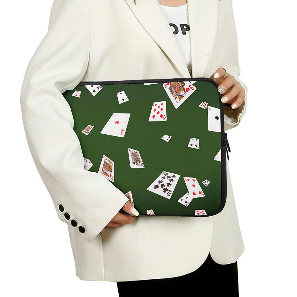 Flying Poker Cards Print Laptop Sleeve