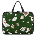 Flying Poker Cards Print Laptop Sleeve With Handle