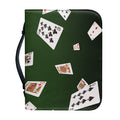 Flying Poker Cards Print Leather Bible Cover