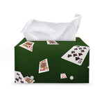 Flying Poker Cards Print Leather Tissue Box Cover