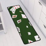 Flying Poker Cards Print Long Kitchen Mat