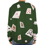 Flying Poker Cards Print Long Sleeve Baseball Jersey