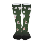Flying Poker Cards Print Long Socks