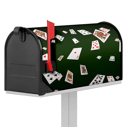 Flying Poker Cards Print Mailbox Cover