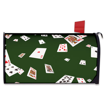 Flying Poker Cards Print Mailbox Cover