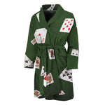Flying Poker Cards Print Men's Bathrobe