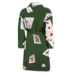 Flying Poker Cards Print Men's Bathrobe
