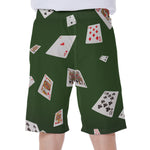 Flying Poker Cards Print Men's Beach Shorts