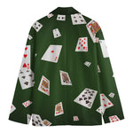 Flying Poker Cards Print Men's Blazer