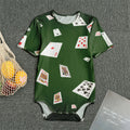Flying Poker Cards Print Men's Bodysuit