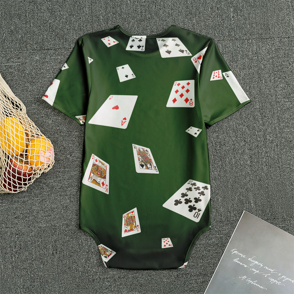 Flying Poker Cards Print Men's Bodysuit