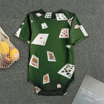 Flying Poker Cards Print Men's Bodysuit