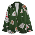 Flying Poker Cards Print Men's Cotton Blazer