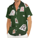 Flying Poker Cards Print Men's Deep V-Neck Shirt