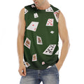 Flying Poker Cards Print Men's Fitness Tank Top