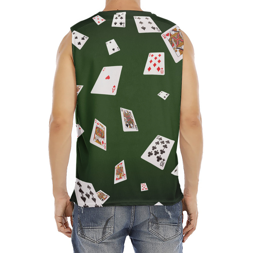 Flying Poker Cards Print Men's Fitness Tank Top