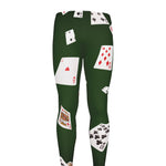 Flying Poker Cards Print Men's leggings