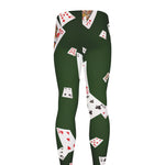 Flying Poker Cards Print Men's leggings