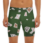 Flying Poker Cards Print Men's Long Boxer Briefs