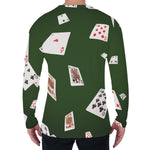 Flying Poker Cards Print Men's Long Sleeve T-Shirt